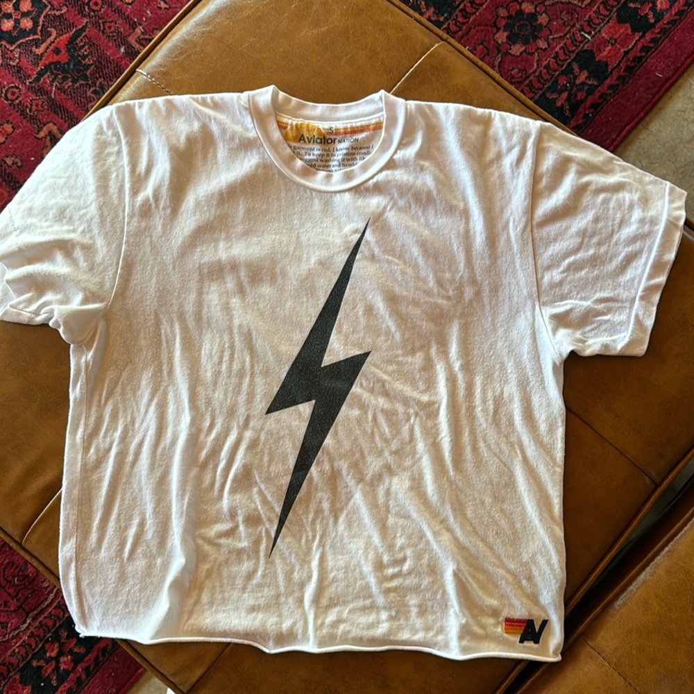 Aviator Nation white lightning strike T-Shirt
